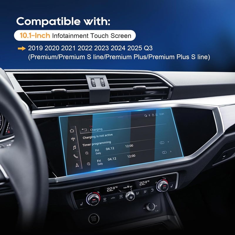 LFOTPP For 2025 Audi Q3 Screen Protector - 2019-2025 Q3 (Premium/Premium S line/Premium Plus/Premium Plus S line) 10.1 inch Touchscreen [ClarityHD+] Anti Fingerprint 9H Glass* - Image 4